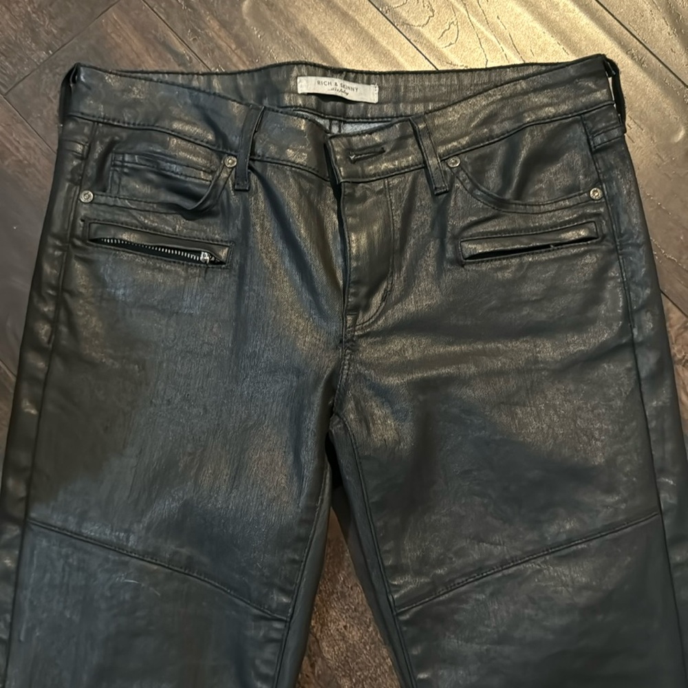 black faux leather see pics